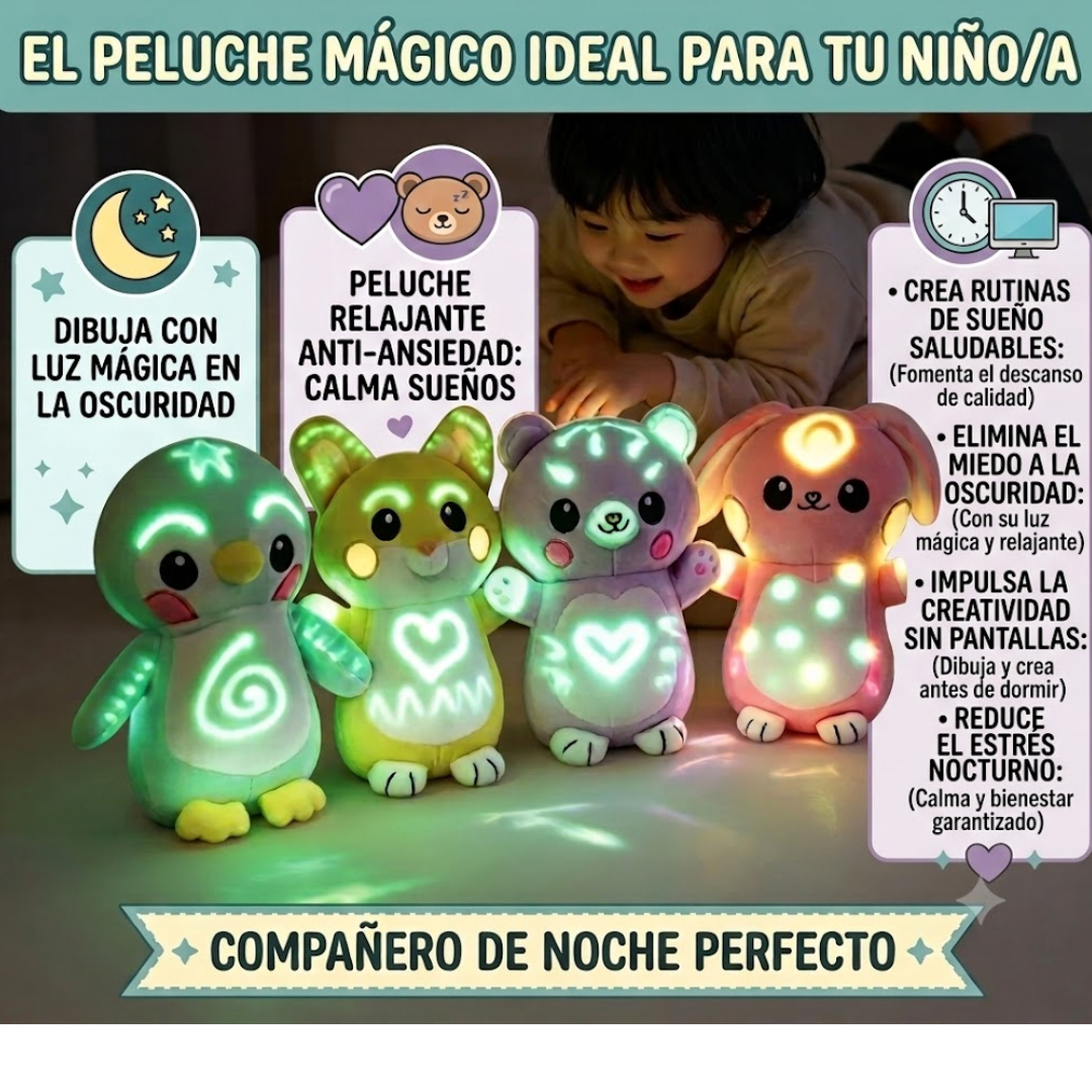 LumiBuddy™ El peluche  antiansiedad que cobra vida en la oscuridad